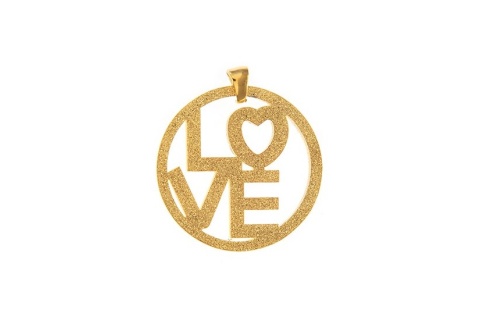Ατσάλι Μοτίφ επίχρυσο κύκλος με Love