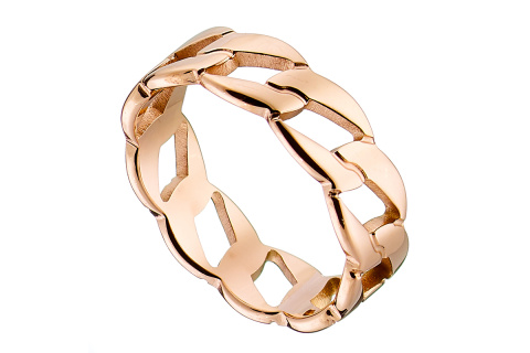 Δαχτυλίδι ατσάλι αλυσίδα ρόζ χρυσό