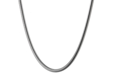 Αλυσίδα ατσάλι Snake ασημί (40+5)cm