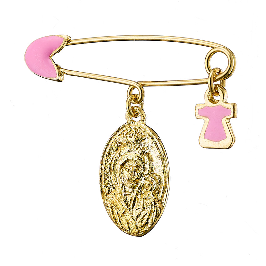 Παραμάνα ασήμι 925, επιχρυσωμένη με Παναγία