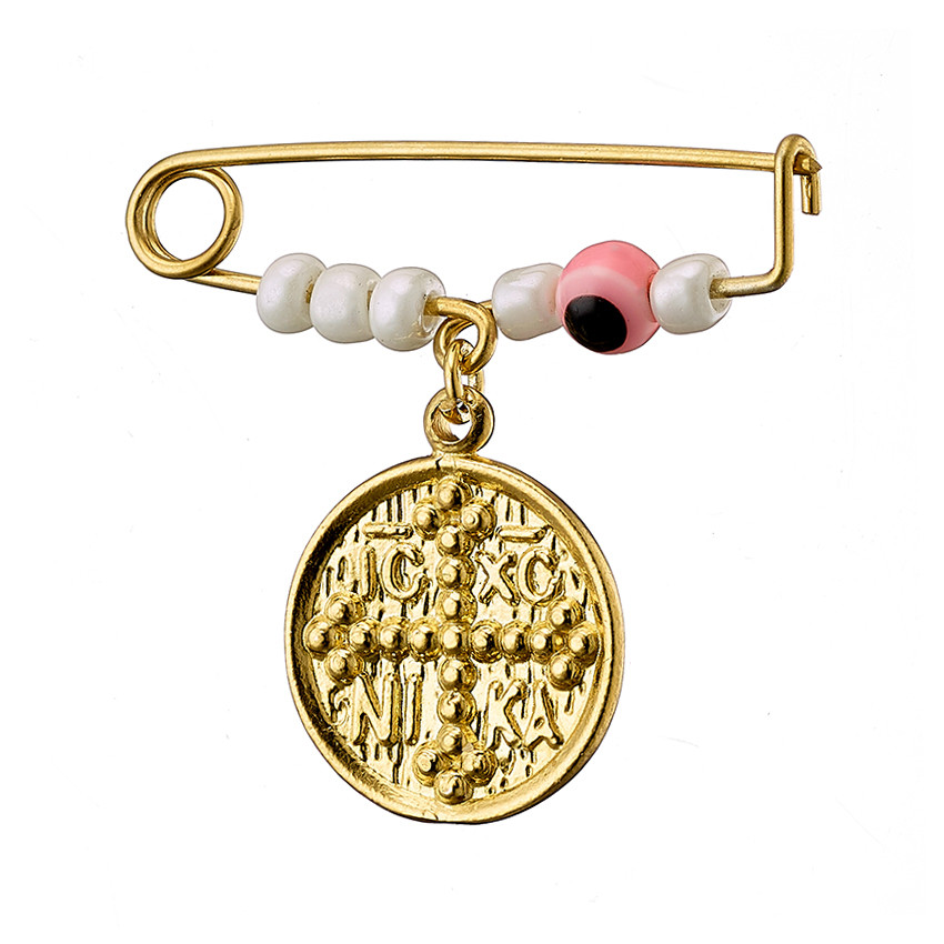 Παραμάνα ασήμι 925, επιχρυσωμένη με Κωνσταντινάτο διπλής όψης