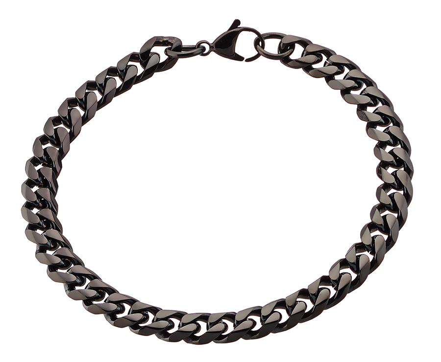 Βραχιόλι μαύρο7mm ατσάλι 316L