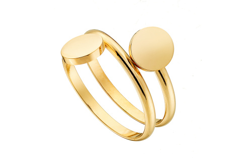 Δαχτυλίδι από ανοξείδωτο ατσάλι, επιχρυσωμένο με ιδιαίτερο σχήμα