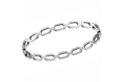 Βραχιόλι γυναικείο ασημί με κούμπωμα, ατσάλι 316L