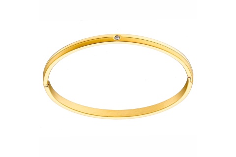 Βραχιόλι γυναικείο επίχρυσο με zircon ατσάλι 316L