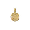 Μοτίφ,  Κωνσταντινάτο διπλής όψεως με πέντε Ζιργκόν, μεγεθος 1.50 cm σε χρυσό Κ14