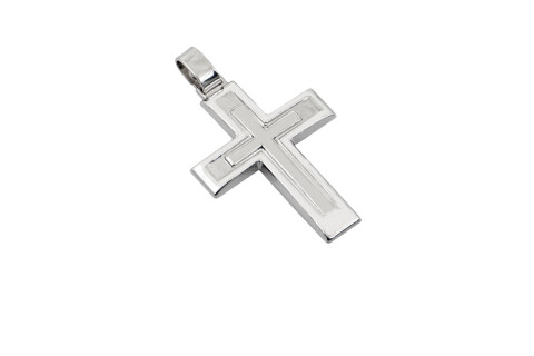 Σταυρός με χάραξη Σταυρό αντρικός 2.8cm x 2.4cm ασήμι 925