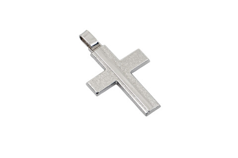Σταυρός αντρικός σαγρέ 2.8cm x 2.4cm ασήμι 925