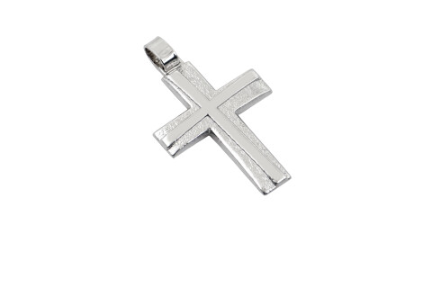 Σταυρός αντρικός σαγρέ 2.8cm x 2.4cm ασήμι 925