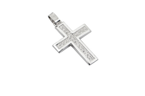Σταυρός αντρικός σαγρέ 2.8cm x 2.4cm ασήμι 925