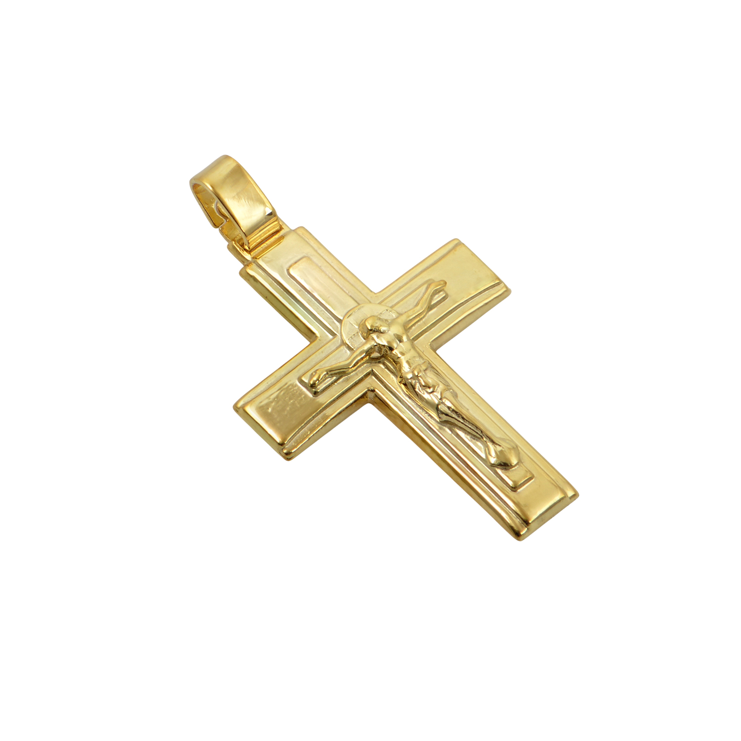 Σταυρός αντρικός με τον Εσταυρωμένο 2.8cm x 2.4cm ασήμι 925