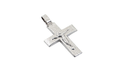 Σταυρός σαγρέ αντρικός με τον Εσταυρωμένο 2.8cm x 2.4cm ασήμι 925