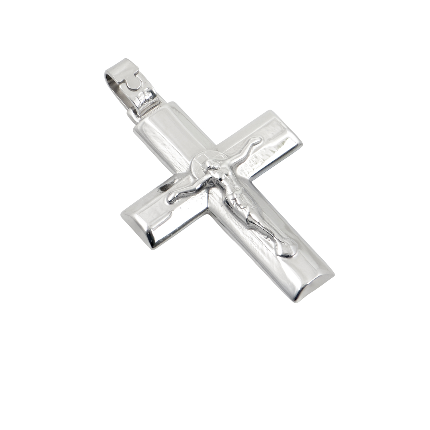 Σταυρός αντρικός με τον Εσταυρωμένο 2.8cm x 2.4cm ασήμι 925
