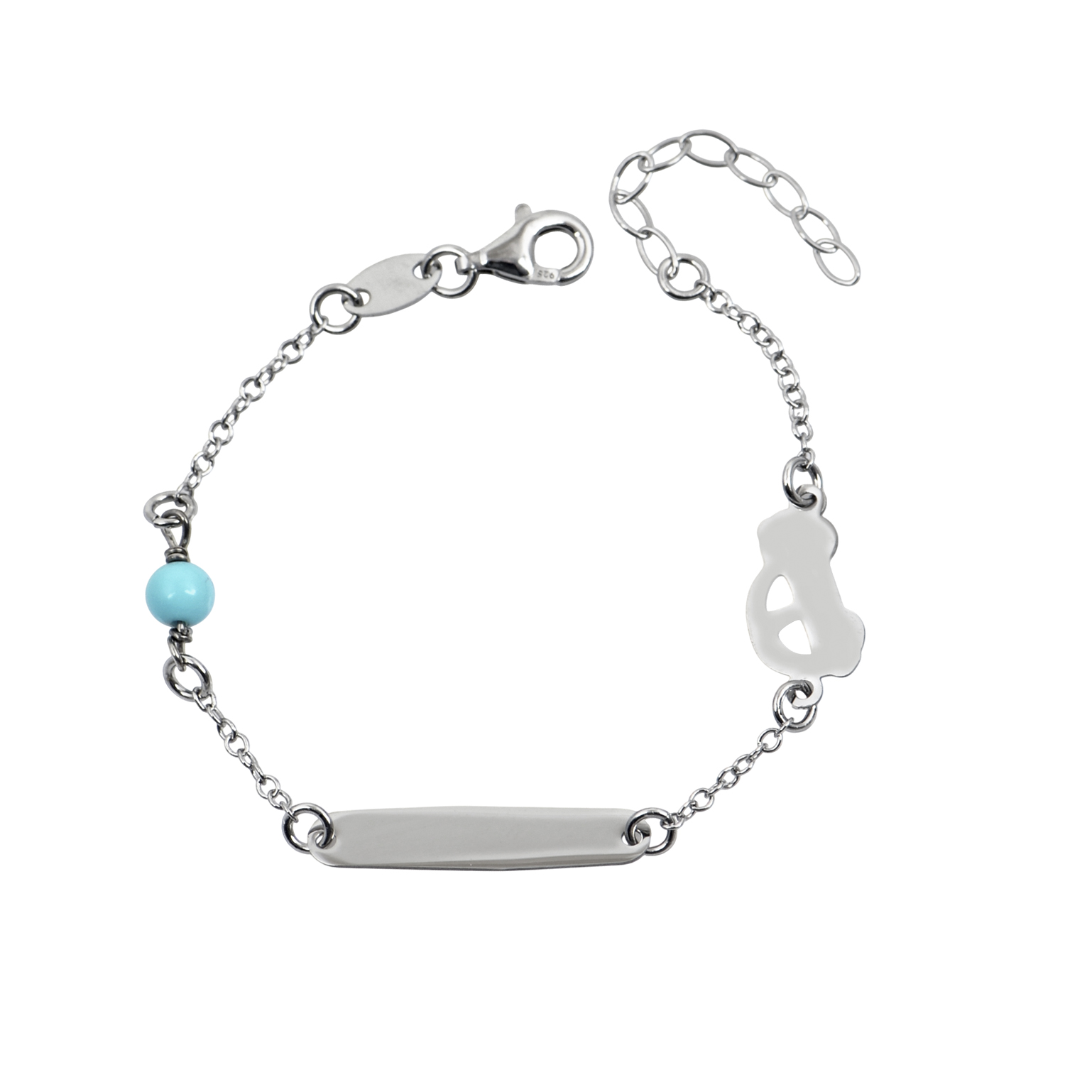 Βραχιόλι, Βαπτιστική πλάκα μεάσπρο αυτοκινητακι