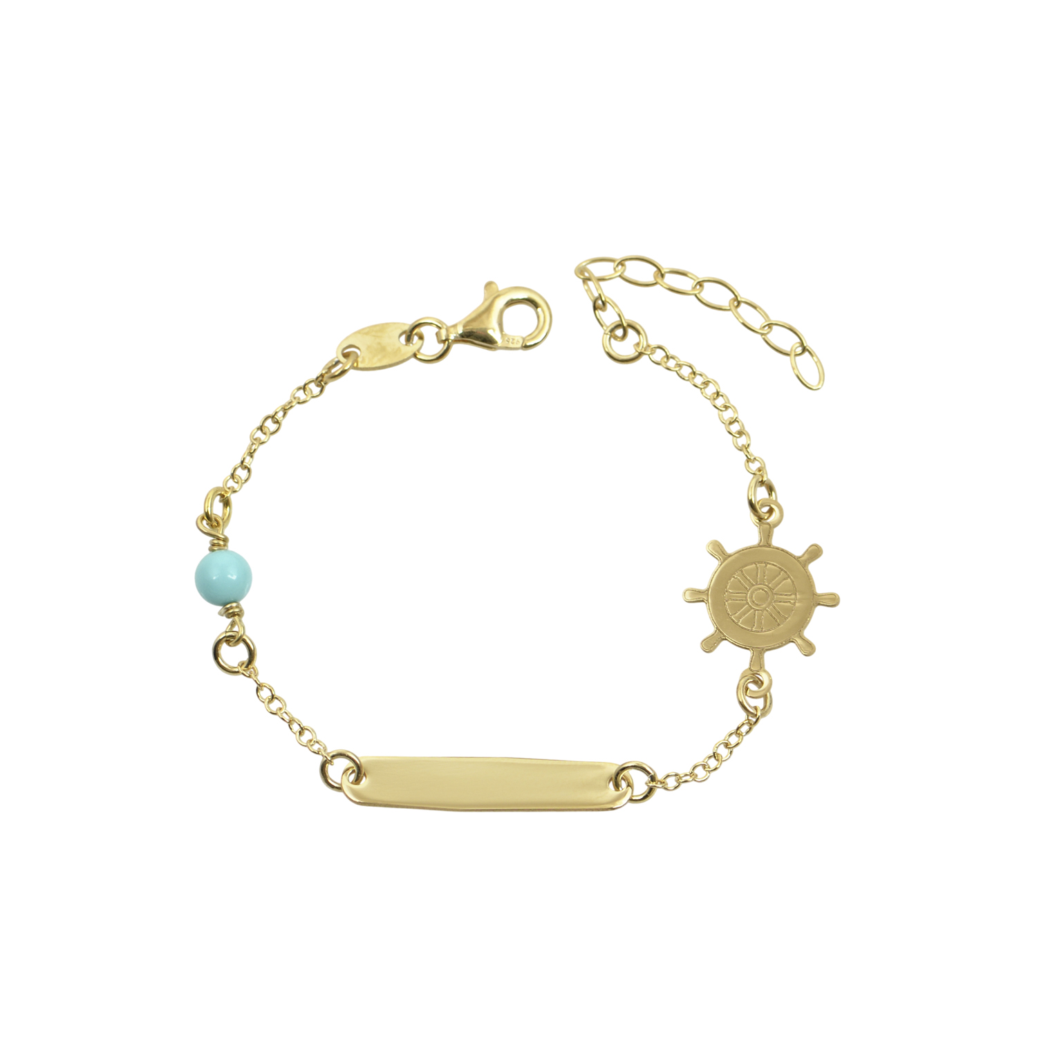 Βραχιόλι, Χρυσή βαπτιστική πλάκα με πηδάλιο