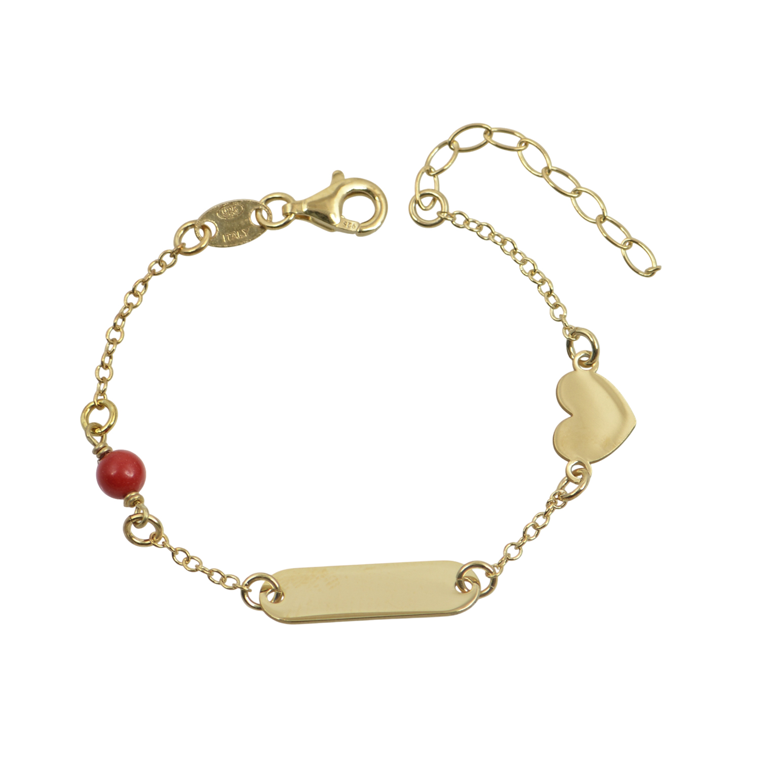 Βραχιόλι, Χρυσό βαπτιστική πλάκα με καρδιά