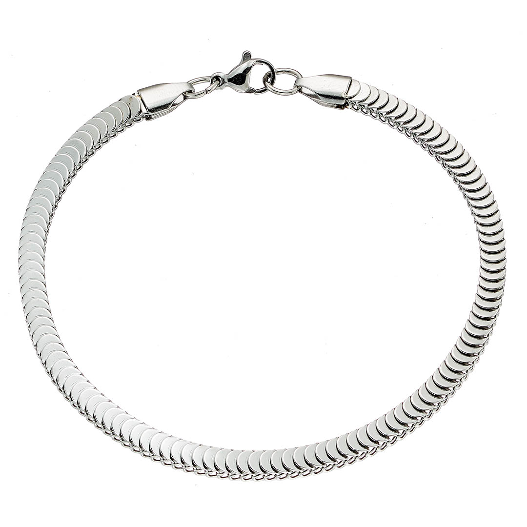 Χειροπέδα ανδρική ασημί 4mm & 21mm ατσάλι 316L