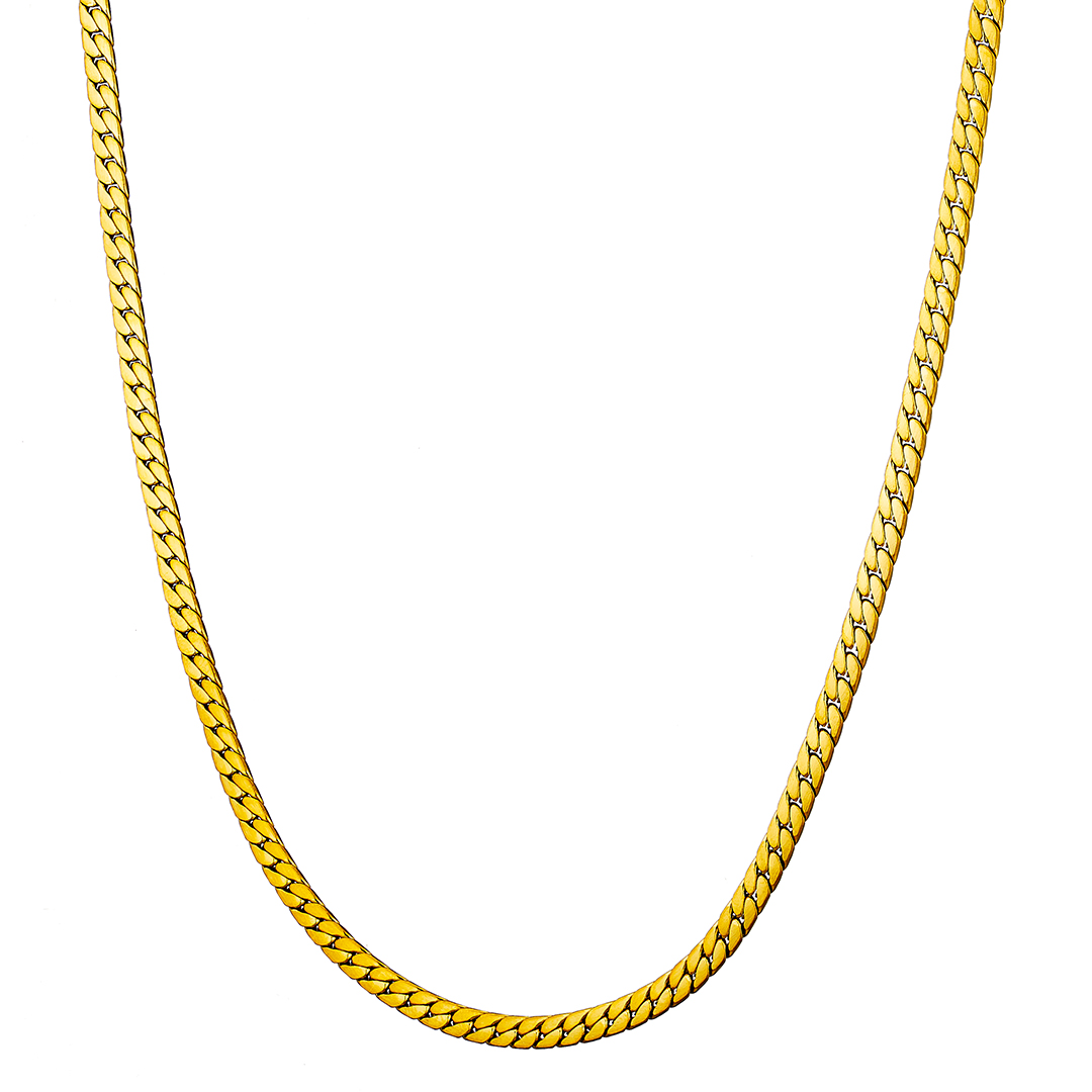 Αλυσίδα Gourmet ανδρική 5mm & μήκος 60cm επιχρυσωμένη, ατσάλι 316L