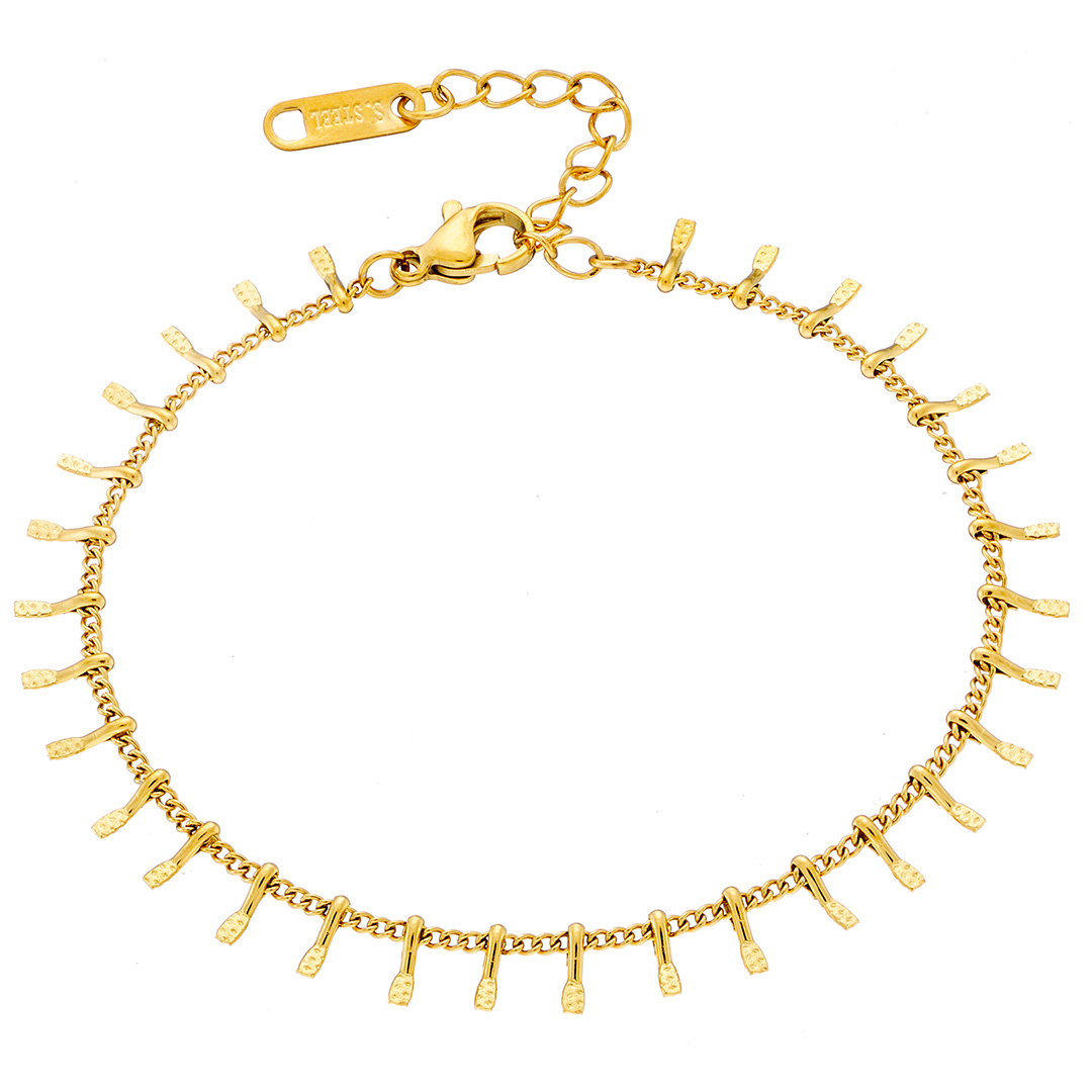 Βραχιόλι γυναικείο επιχρυσωμένο, courmet αλυσίδα ατσάλι 316L