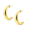 Σκουλαρίκια, επιχρυσωμένοι μισοφέγγαροι κρίκοι ατσάλι 316L