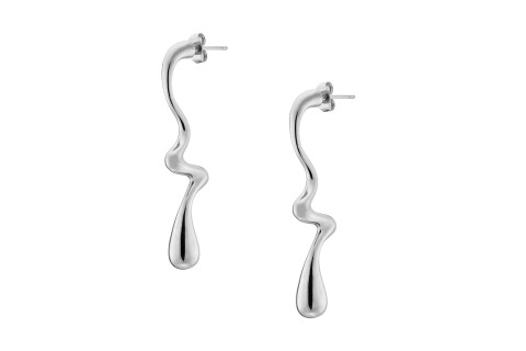 Σκουλαρίκια, ασημί minimal ασύμμετρα πεφταστέρι ατσάλι 316L