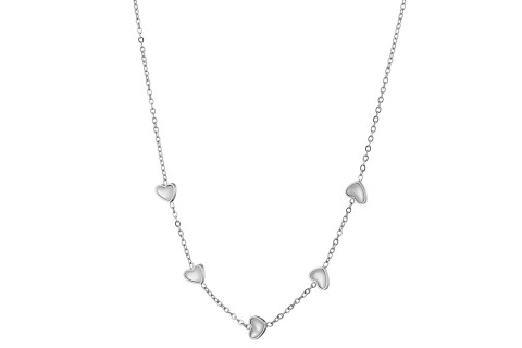 Κολιέ γυναικείο, με μοτίβο καρδιές, ατσάλι 316L