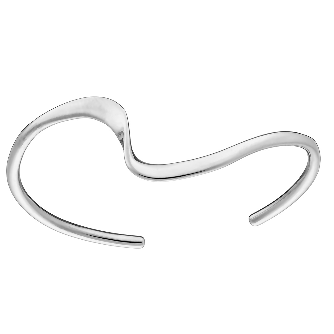 Βραχιόλι γυναικείο, ασημί με σχέδιο κύμματα, ατσάλι 316L