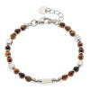 Βραχιόλι αντρικό με πέτρες καφέ δεμένες με ατσάλι
