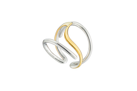 Δαχτυλίδι γυναικείο επίχρυσο δίχρωμο ανοιχτό ατσάλι 316L