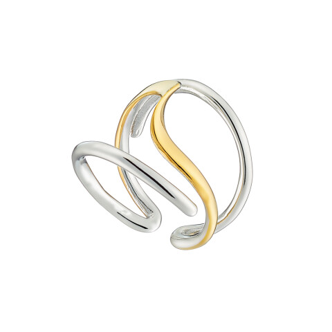 Δαχτυλίδι γυναικείο επίχρυσο δίχρωμο ανοιχτό ατσάλι 316L