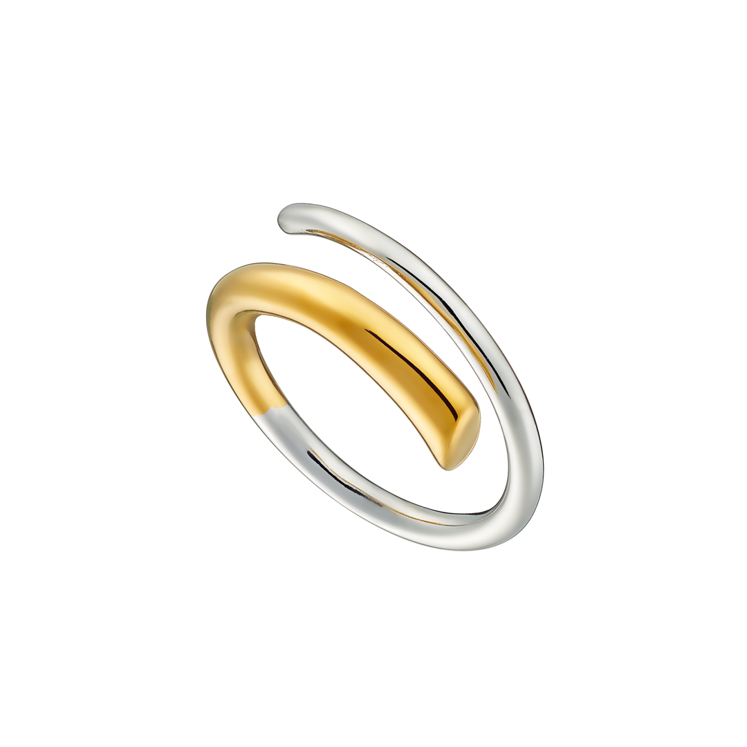 Δαχτυλίδι γυναικείο επίχρυσο δίχρωμο ανοιχτό ατσάλι 316L