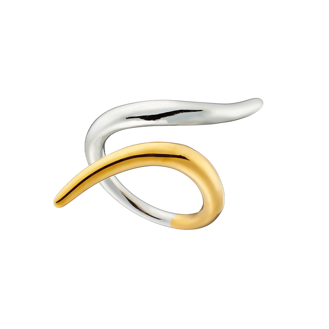 Δαχτυλίδι γυναικείο επίχρυσο δίχρωμο ανοιχτό ατσάλι 316L
