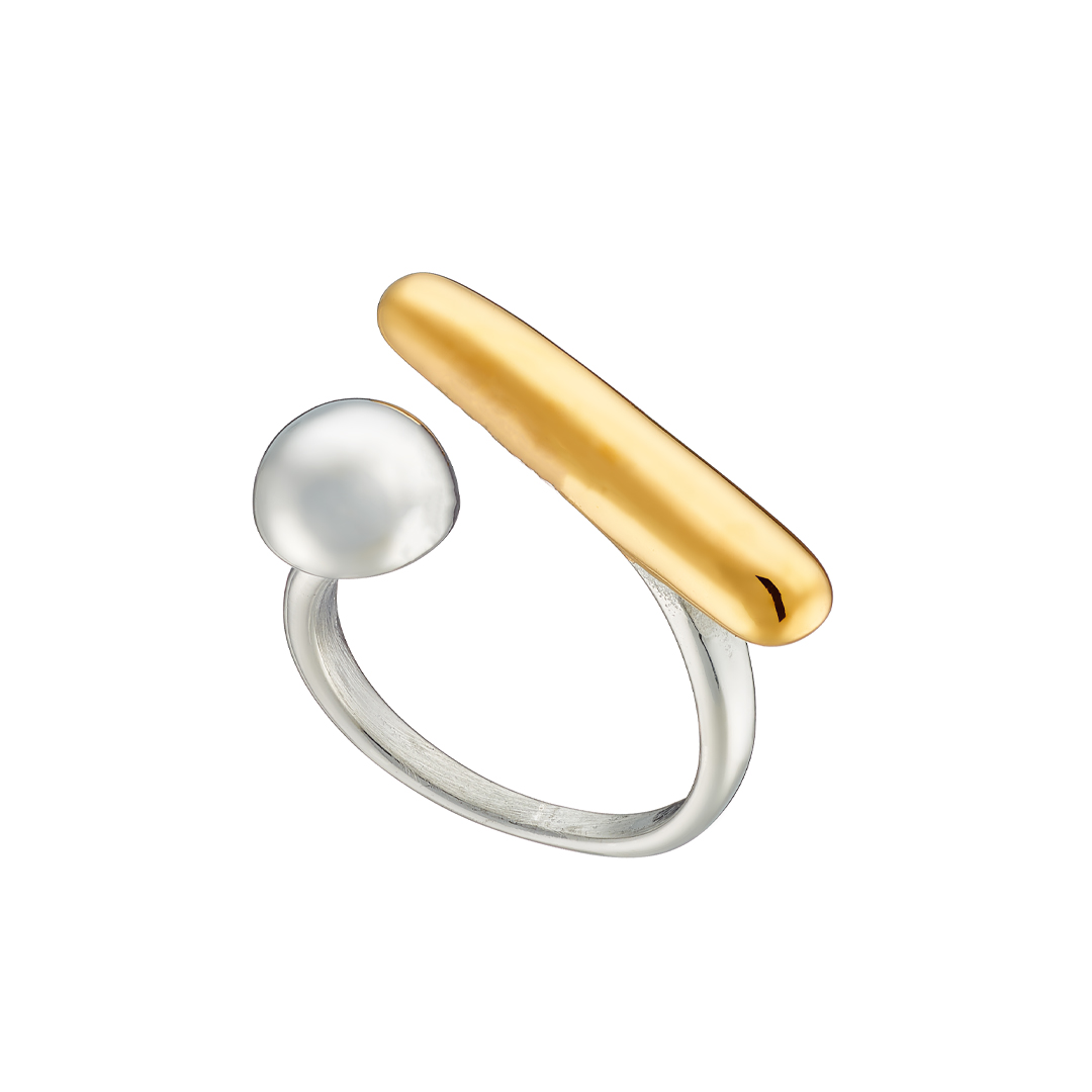 Δαχτυλίδι γυναικείο επίχρυσο δίχρωμο ανοιχτό ατσάλι 316L