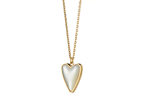 Κολιέ επίχρυσο καρδιά με φίλντισι ατσάλι 316L