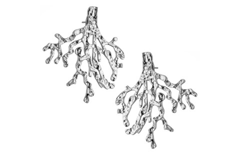 Σκουλαρίκι κρεμαστά ασημί ρίζες ατσάλι 316L