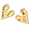 Σκουλαρίκι κρεμαστά επίχρυσες καρδιές ατσάλι 316L