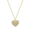 Ασημένιο Κολιέ "Golden Heart Radiance" με Διπλό Στεφάνι Ζιργκόν